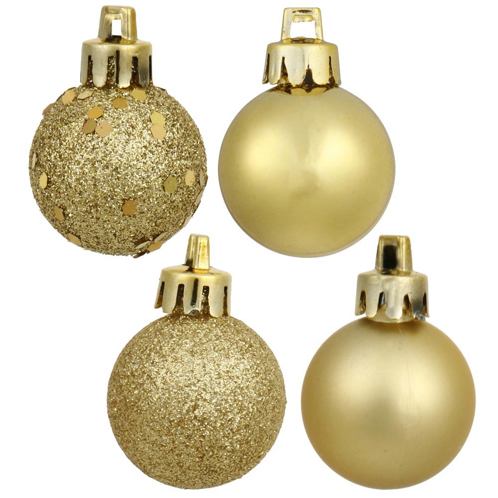 3 inch Gold 4-Finish Ornament: Set of 32