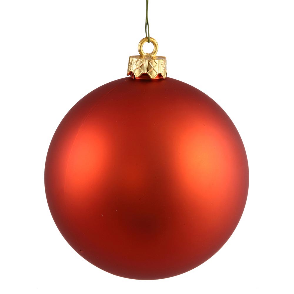 3 inch Burnish Orange Matte Ball Ornament: Set of 32 | N596818M