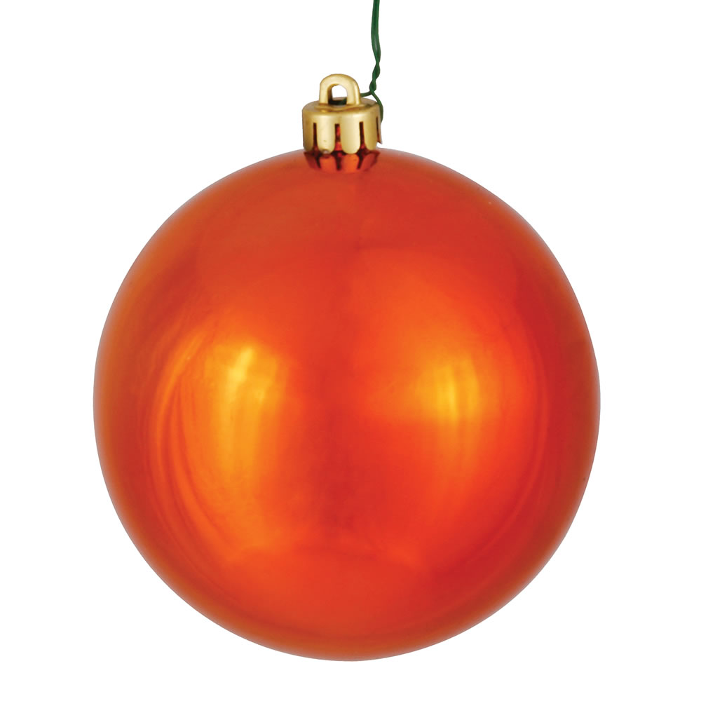 10 inch Burnish Orange Shiny Ball Ornament: UV Resistant | N592518DSV