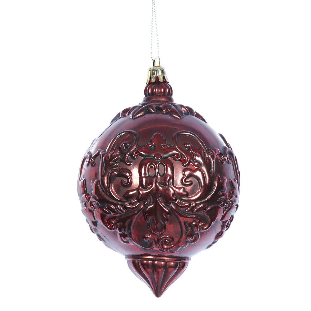 5 Inch Sculpted Drop Ornament: Set Of 4