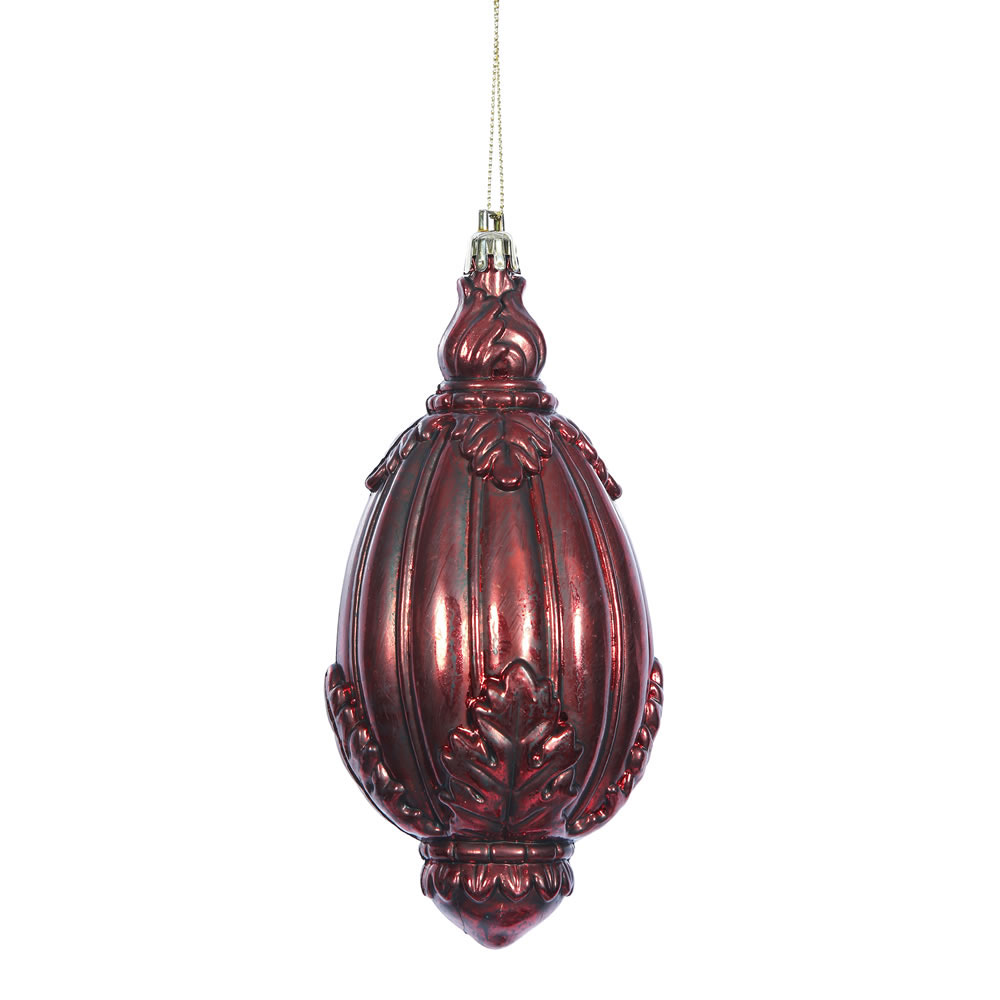 6 Inch Sculpted Drop Ornament: Set Of 4