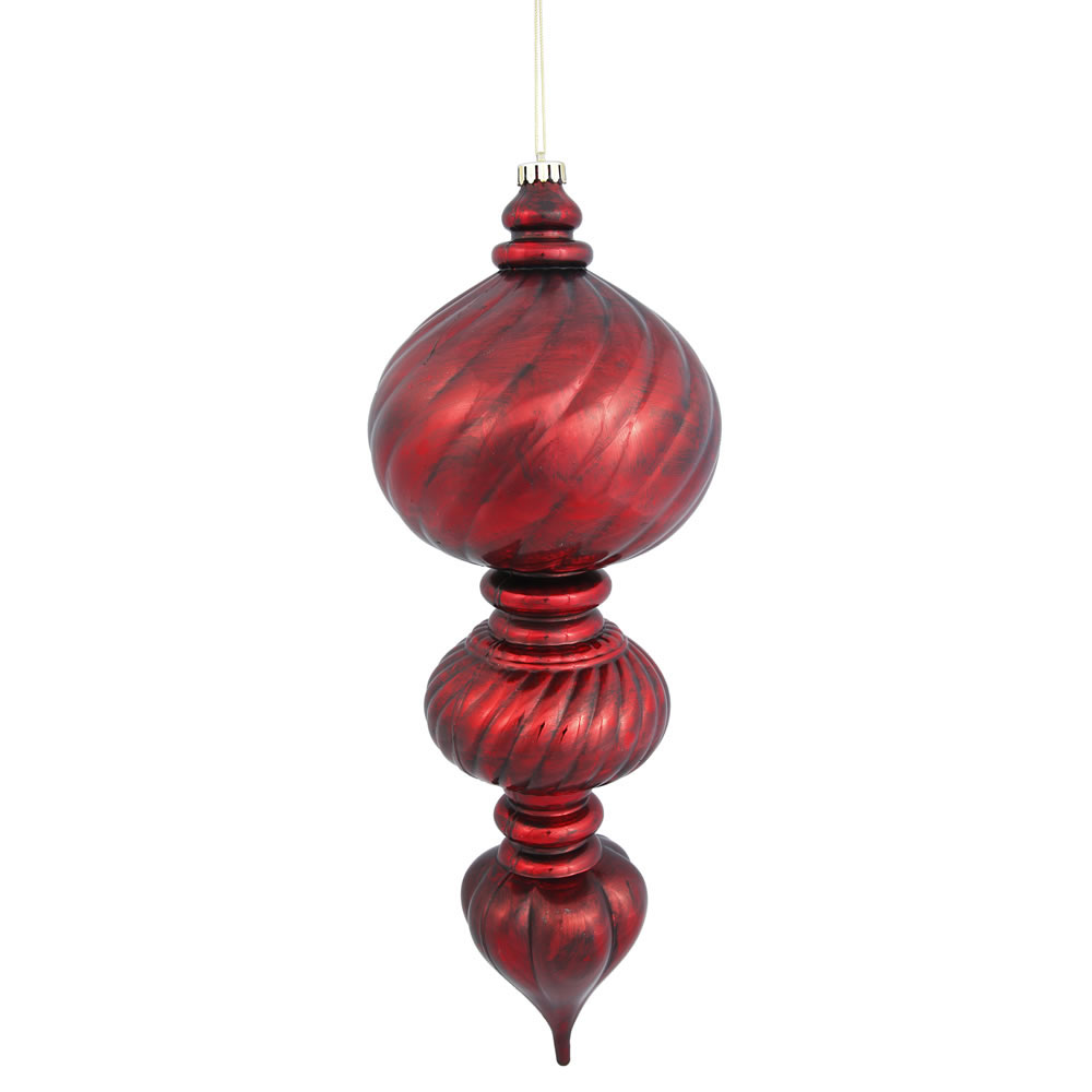 22 inch Antique Red Sculpted Finial Ornament | ON164903