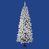 6.5 foot Flocked Pencil Pacific Pine: Unlit