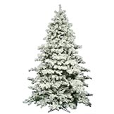 9 foot Flocked Alaskan Christmas Tree: Unlit