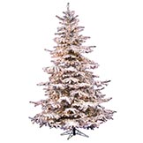 7.5 foot Flocked Sierra Fir Christmas Tree: Clear LEDs