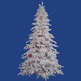 4.5 foot Flocked White Spruce Tree: Multi-Colored LEDs