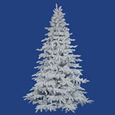 7.5 foot Flocked White Spruce Tree: Unlit