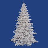 9 foot Flocked White Spruce Tree: Clear LEDs
