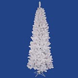 4.5 foot White Salem Pencil Pine Tree: Multi-colored Lights