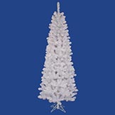 6.5 foot White Salem Pencil Pine Tree: Clear LEDs