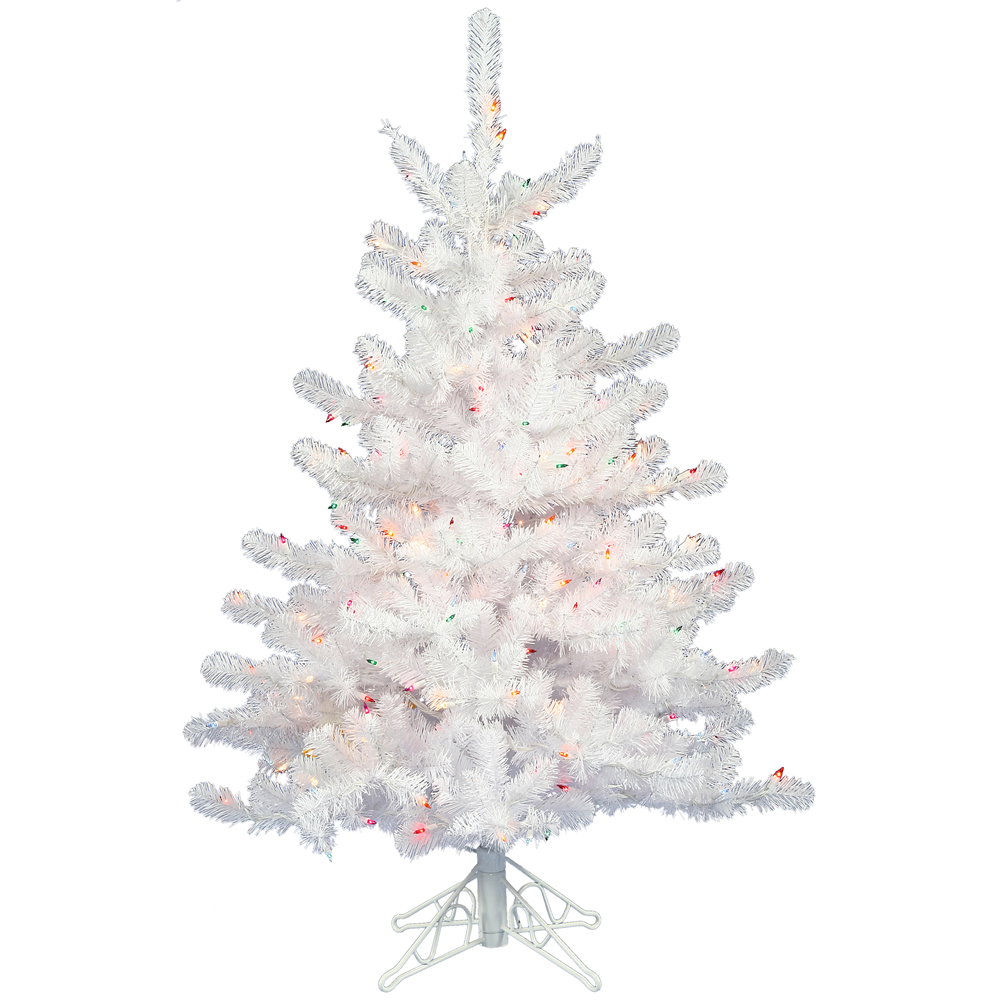 2 foot Crystal White Mini Christmas Tree: Multicolor Lights | A805722