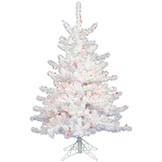 3 foot Crystal White Mini Christmas Tree: Clear Lights