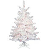 3 foot Crystal White Mini Tree: Clear LEDs