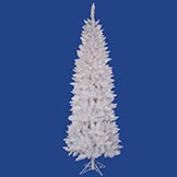 7.5 foot Sparkle White Pencil Tree: Multi-Colored LEDs