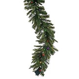 6 foot PE/PVC Cashmere Pine Garland: Multi-Colored LEDs & Timer