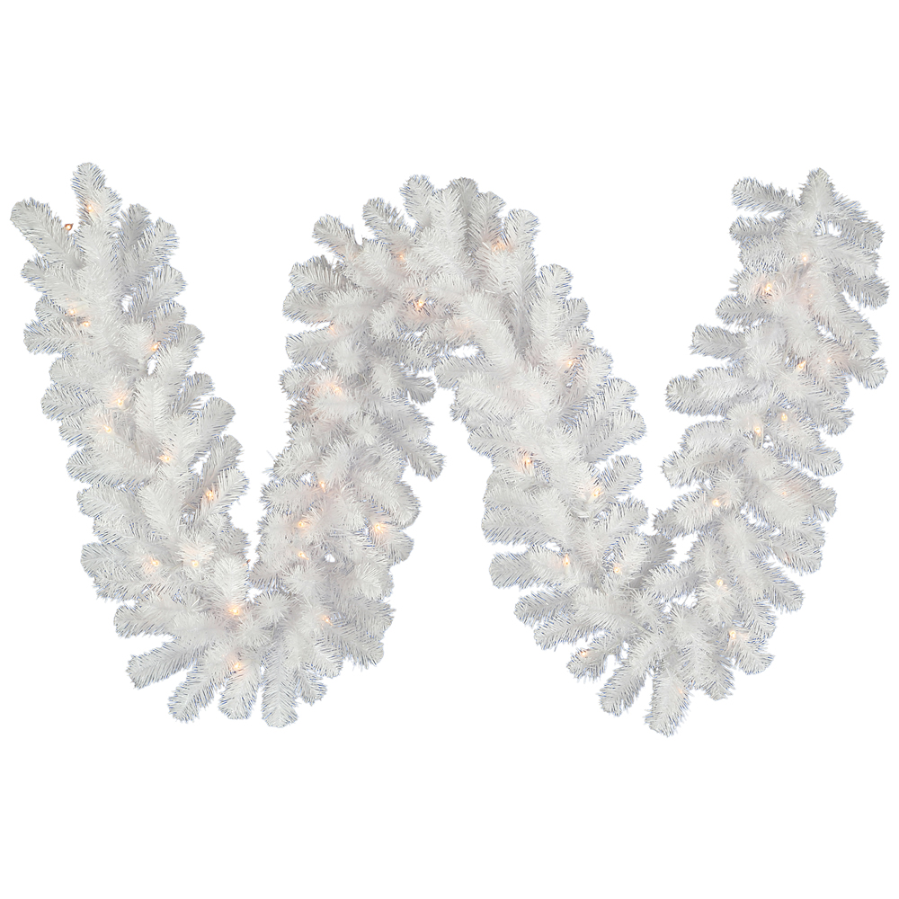 9 foot x 16 inch Crystal White Garland: Unlit | A805815