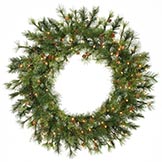 36 inch Mixed Country Wreath: Lights