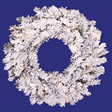 24 inch Flocked Alaskan Wreath: Unlit