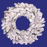 36 inch Flocked Alaskan Wreath: Unlit