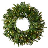 36 inch PE/PVC Cashmere Pine Wreath: Clear LEDs