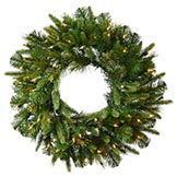 42 inch PE/PVC Cashmere Pine Wreath: Clear LEDs