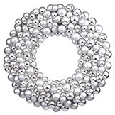 36 inch Silver Colored Ball Wreath