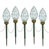 8.5 inch C9 LED Light Stakes with 100 Cool White LEDs