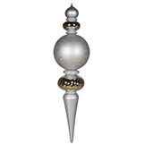 62 inch Silver Finial Shiny-Matte-Glitter Ornament