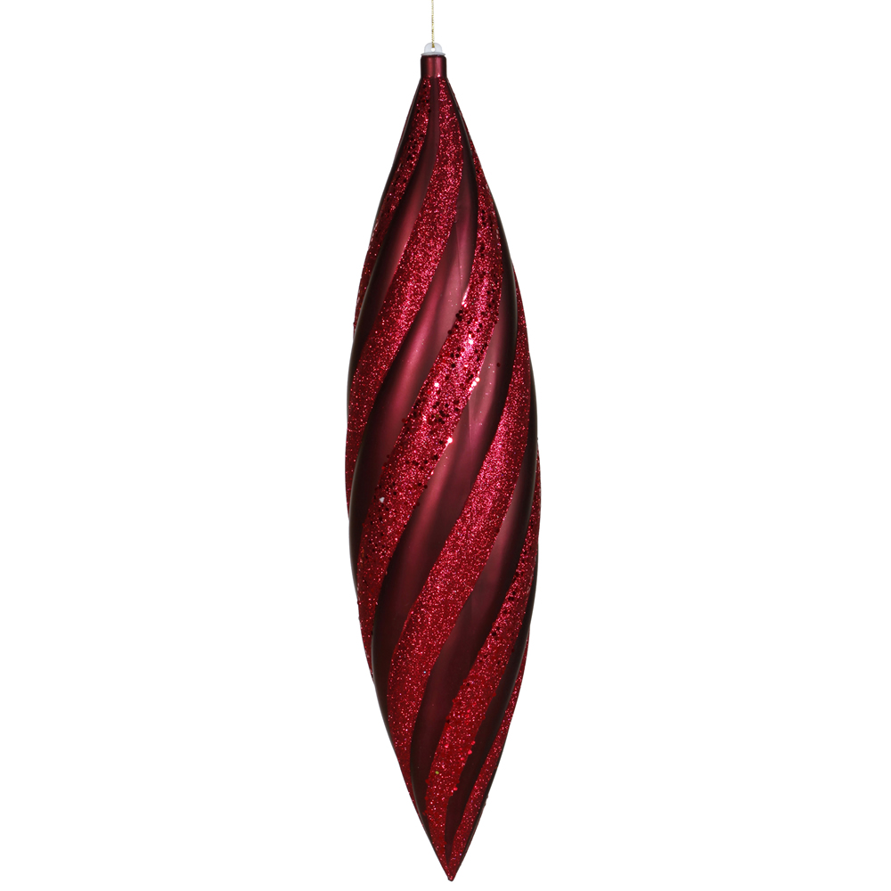 25 Inch Matte-glitter Swirl Drop Ornament