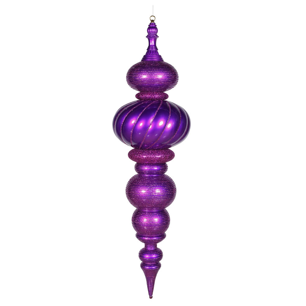 43 inch Purple Glaze-Glitter Finial Ornament | M118806