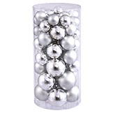 Shiny and Matte Ball Ornament Set (Box of 50 Balls): Silver