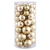 Shiny and Matte Ball Ornament Set (Box of 50 Balls): Gold