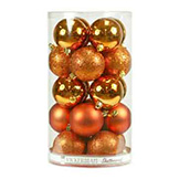 4 inch Burnish Orange Assorted Ball Ornaments (Box of 12 Balls)