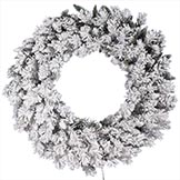 42 inch Flocked Snow Ridge Wreath: Unlit