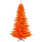 9 foot Orange Fir Christmas Tree: Orange LEDs