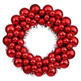 12 inch Red Colored Ball Wreath