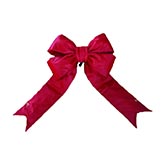 Artificial Red Nylon Outdoor Christmas Bow: 12 x 15 inch