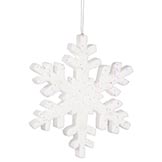 12 inch Artificial Outdoor Glitter Snowflake: White