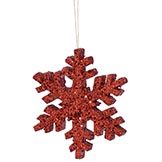 12 inch Artificial Outdoor Glitter Snowflake: Red