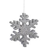 12 inch Artificial Outdoor Glitter Snowflake: Silver