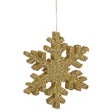 18 inch Artificial Outdoor Glitter Snowflake: Gold