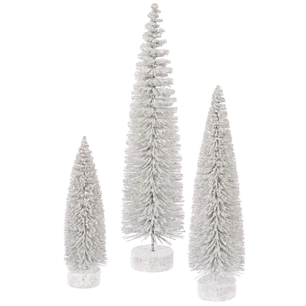 White Artificial Oval Tree (set of 3): 12 inch, 16 inch, 20 inch | L137501