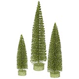 Green Artificial Oval Tree (set of 3): 12 inch, 16 inch, 20 inch