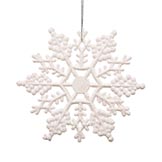 4 inch Artificial Glitter Snowflake Ornament (set of 24): White