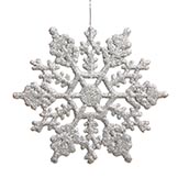 4 inch Artificial Glitter Snowflake Ornament (set of 24): Silver