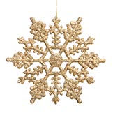 4 inch Artificial Glitter Snowflake Ornament (set of 24): Gold