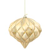 5.7 inch Matte-Glitter Christmas Diamond Ornament: Gold