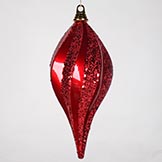 12 inch Christmas Candy Glitter Swirl Drop Ornament: Red