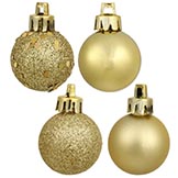 2.75 inch Matte, Shiny, Sequin & Glitter Ornament (set of 20): Gold