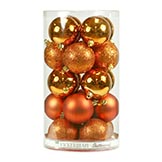 3 inch Matte, Shiny, Sequin & Glitter Ornament (set of 16): Orange